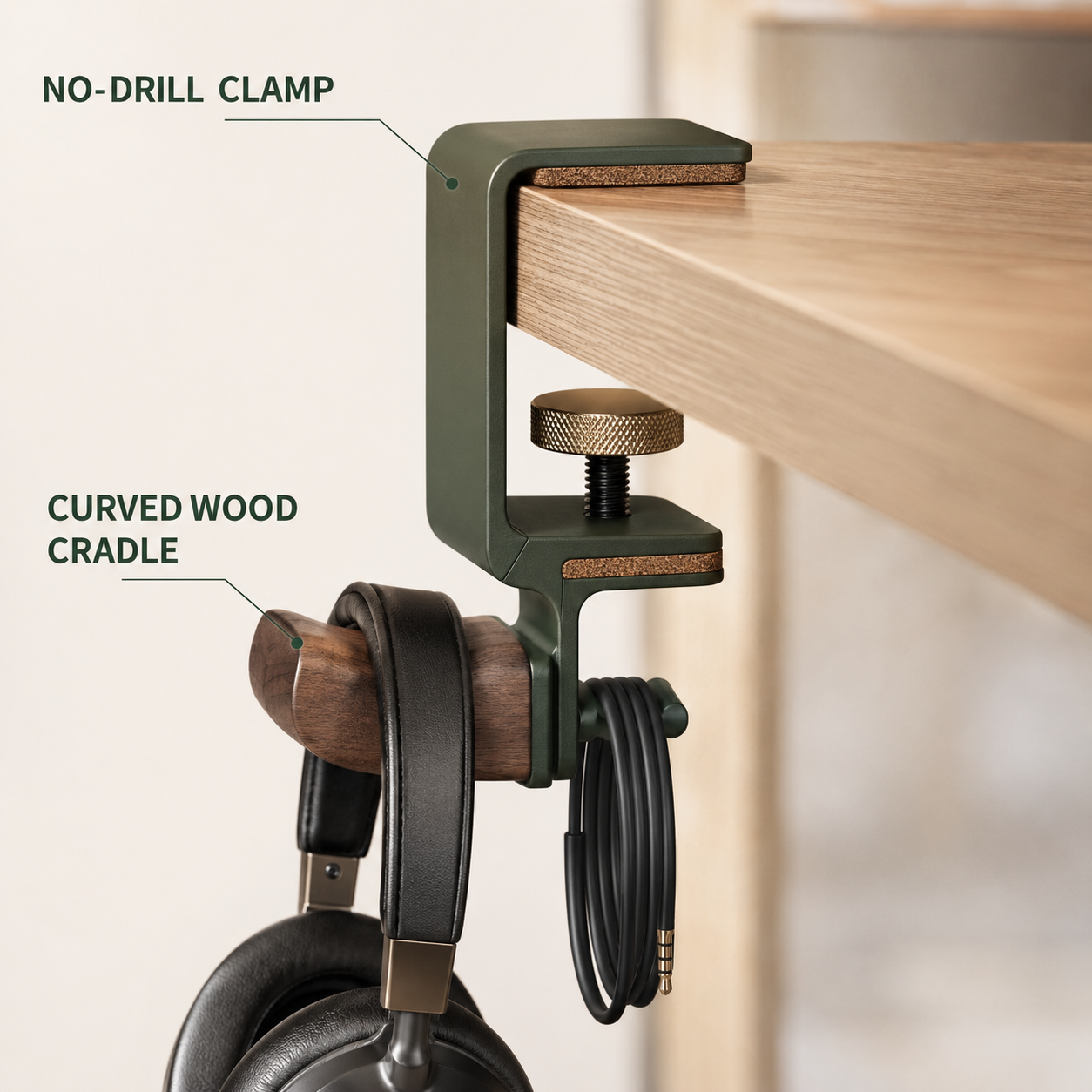 ArcHook Under-Desk Headphone Hanger